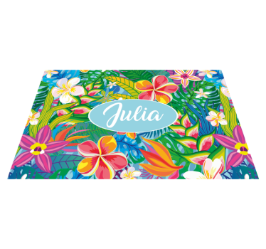 Multicolor flowers light blue Personalised table mats - TenStickers