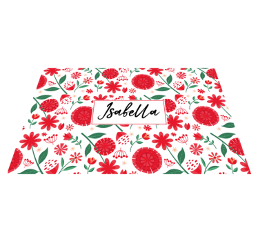 Personalisable placemat floral name design - TenStickers
