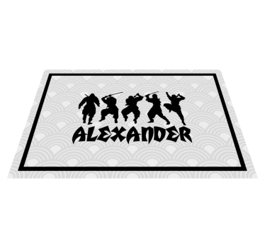 Personalisable placemat ninja warrior silhouettes - TenStickers