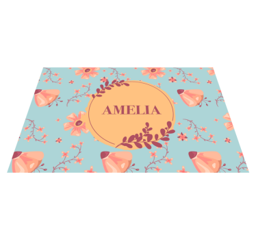 Personalizable placemat botanical personalized name - TenStickers