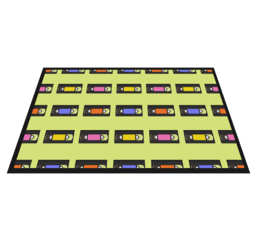 Original placemat colorful video tape design - TenStickers