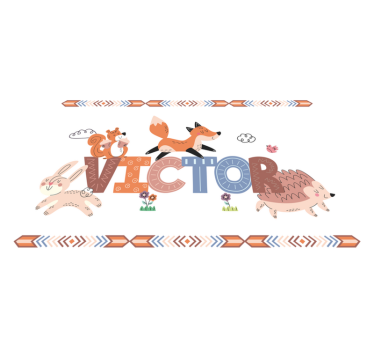 Children placemat animal friends gathering - TenStickers
