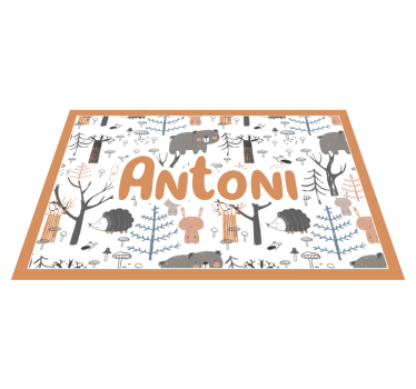 Scandinavian forest with animals kids table mat - TenStickers