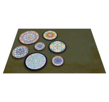 "Boho" ceramic immitation circular placemats - TenStickers