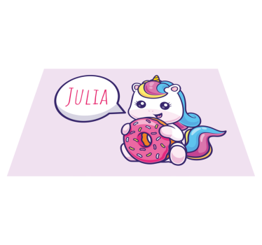Unicorn with donut Personalised placemat - TenStickers
