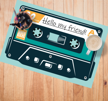 80s cassette tape with your text Personalized table mat - TenStickers