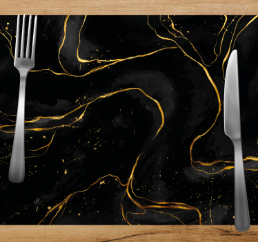 Black and golden marble modern vinyl placemats - TenStickers