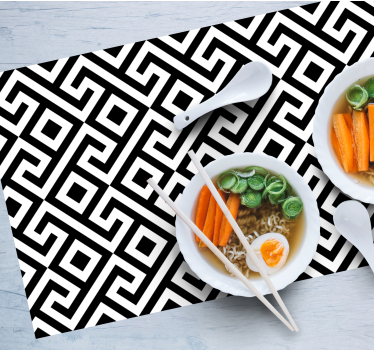 Black and white intricate geometric  vinyl placemats - TenStickers