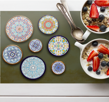 "Boho" ceramic immitation circular placemats - TenStickers