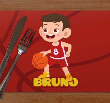 Children placemat cheerful basketball player - TenStickers