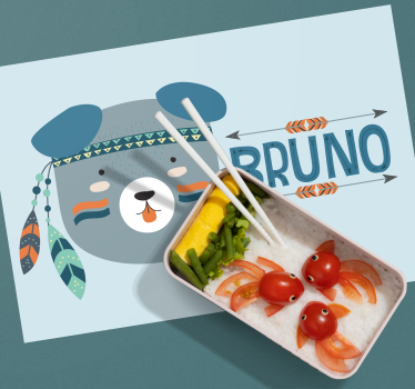 Children placemat cute bear face - TenStickers