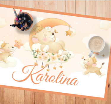 Children placemat whimsical lion cubs - TenStickers