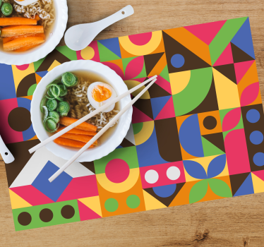 Colourful abstract style home vinyl placemats - TenStickers
