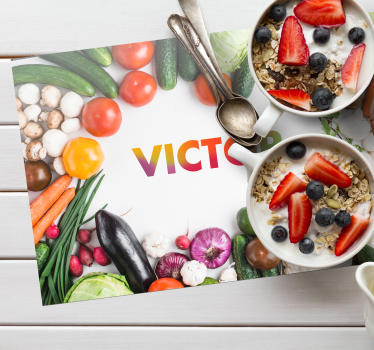 Customisable with vegetables name placemats - TenStickers