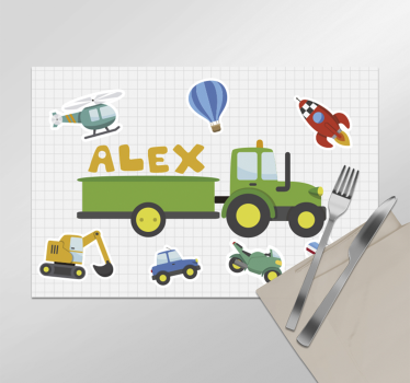 Different cartoon Personalised placemats - TenStickers