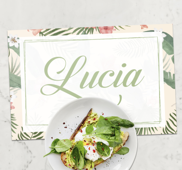 Flowery frame Personalised table mats - TenStickers