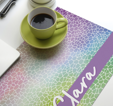 Moder pattern customisable name modern vinyl placemats - TenStickers