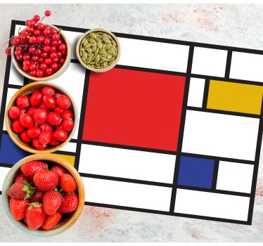 Mondrian geometric art original vinyl placemats - TenStickers