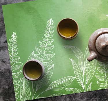 Original green colour with leafes original vinyl placemats - TenStickers