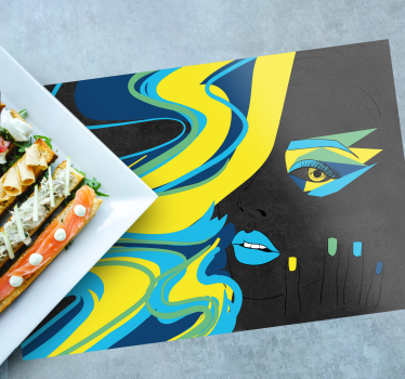 Original placemat bold face art - TenStickers