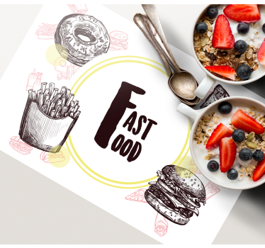 Original placemat fast food illustrations - TenStickers