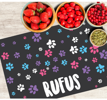 Paw print pattern Personalised table mats - TenStickers