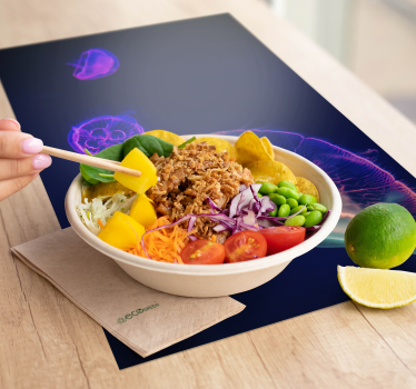 Personalisable placemat with colorful jellyfish design - TenStickers