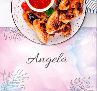 Personalised placemat elegant floral design - TenStickers