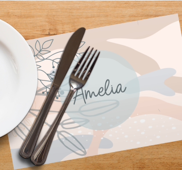 Personalised placemat personalized elegant style - TenStickers