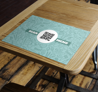  QR code menu vinyl table - TenStickers
