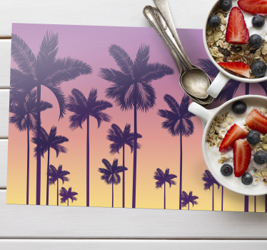 Sunset Palms 70's sun vinyl placemats - TenStickers