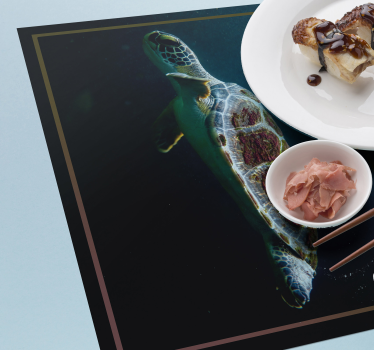 Swimming Turtle home vinyl placemats - TenStickers