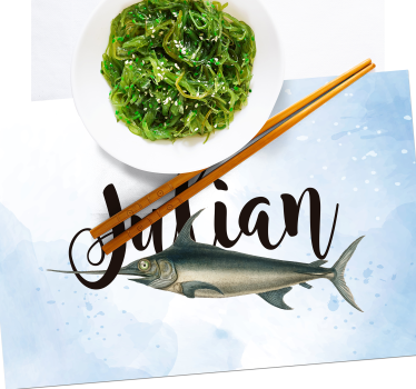 Swordfish with name fish vinyl placemats - TenStickers