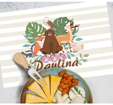 Whimsical animal gathering children placemat - TenStickers