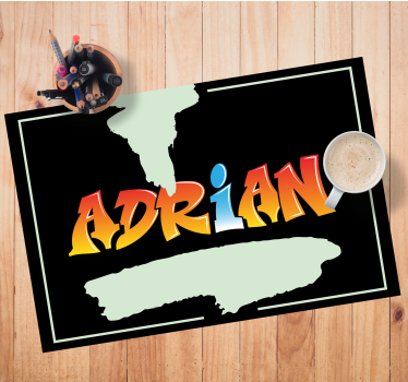 Your name's graffiti letter Personalised table mats - TenStickers