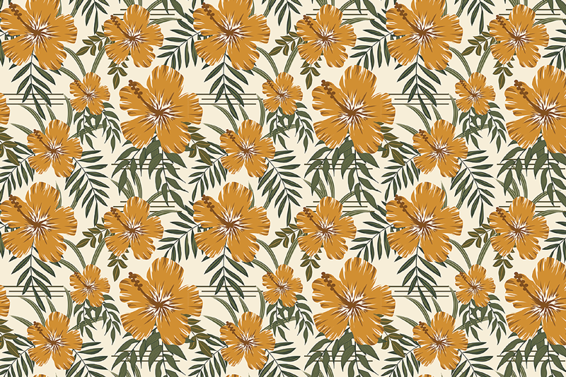 Yellow tropical flowers textured placemats - TenStickers