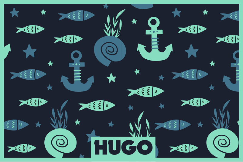 Fish and anchor under sea fish placemats - TenStickers