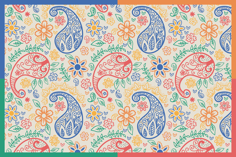 Colorful paisley paisley placemats - TenStickers