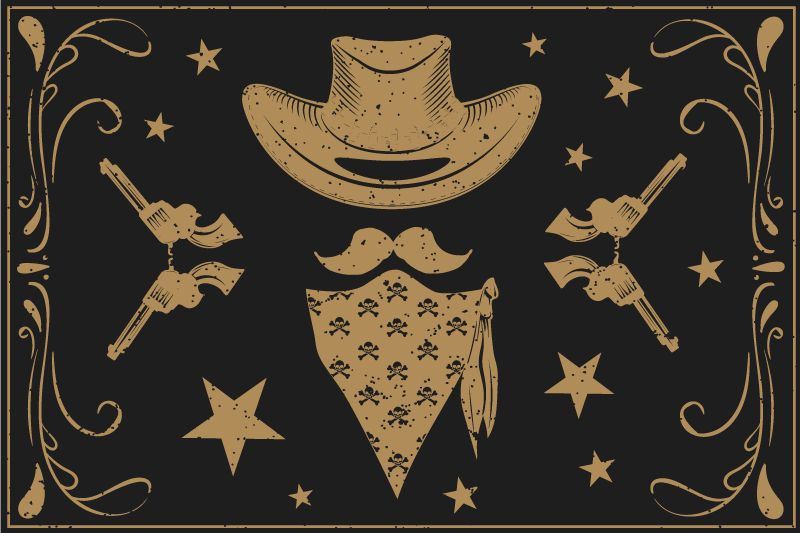 Original placemat cowboy-themed design elements - TenStickers