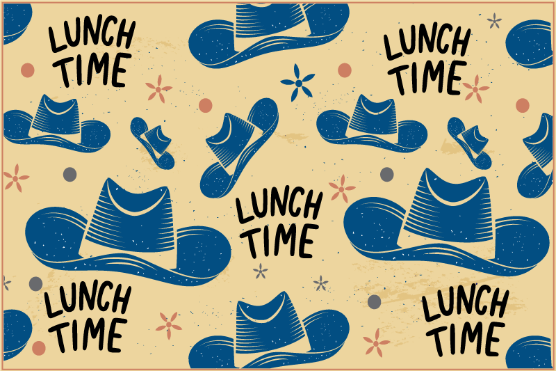 Original placemat lunch time caps - TenStickers