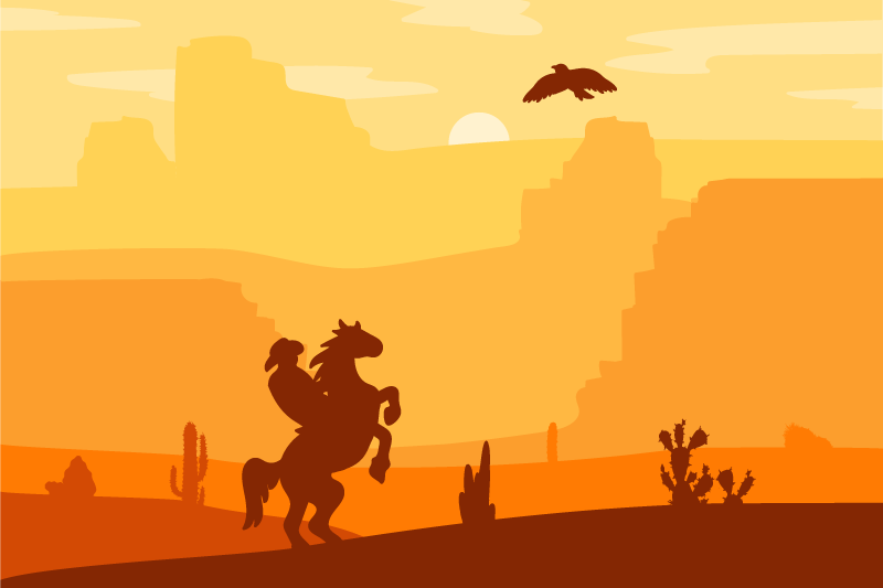 Cowboy Landscape children placemats - TenStickers
