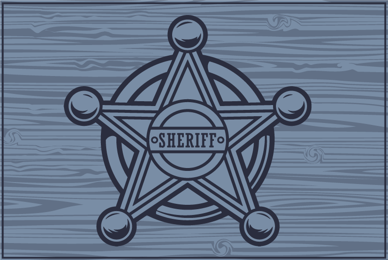 Personalisable placemat sheriff star badge - TenStickers