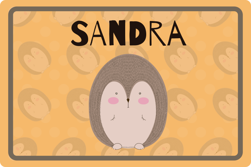 Children placemat with cute hedgehog design - TenStickers