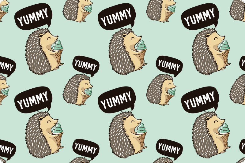 Children placemat happy hedgehog snack - TenStickers