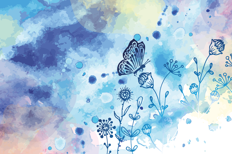 Water colour butterfly placemats - TenStickers