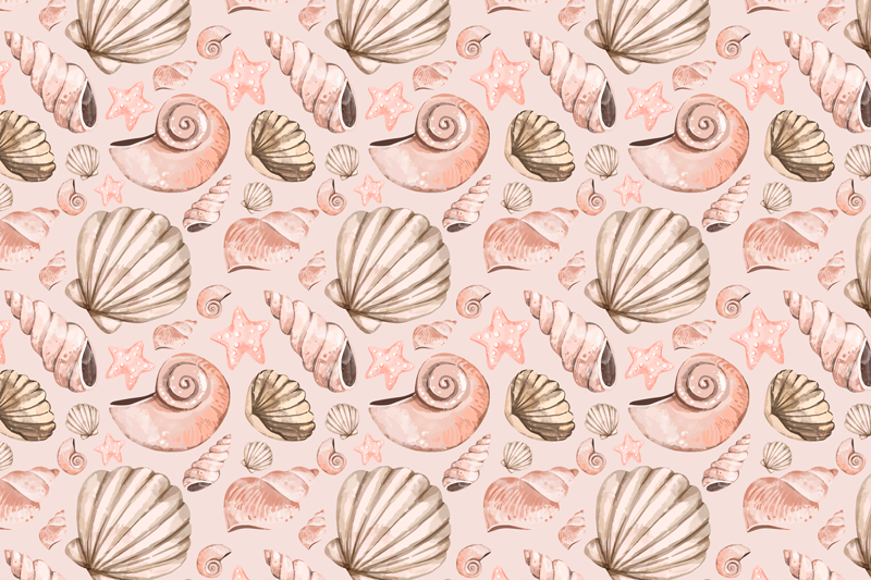 Original placemat seashell pattern design - TenStickers