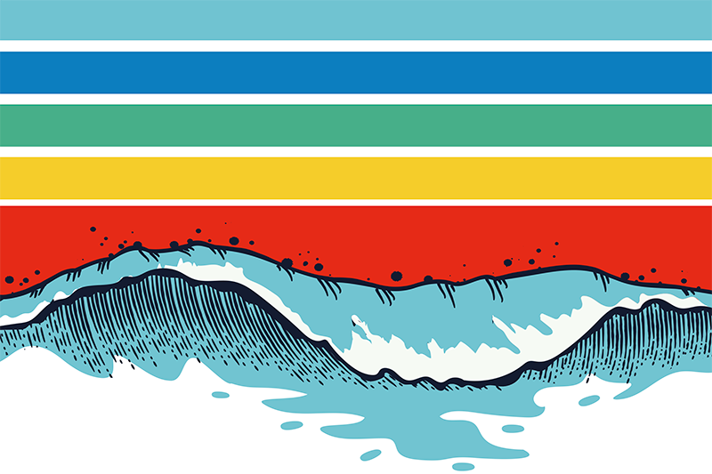 Modern placemat with wave pattern design - TenStickers