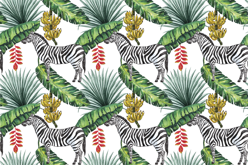 Zebra leaf pattern placemat - TenStickers