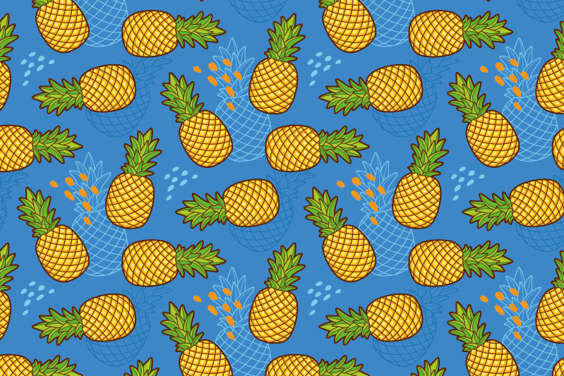 Original placemat pineapple pattern background - TenStickers