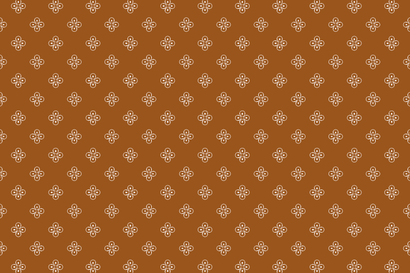 White flower patterns on brown modern placemats - TenStickers